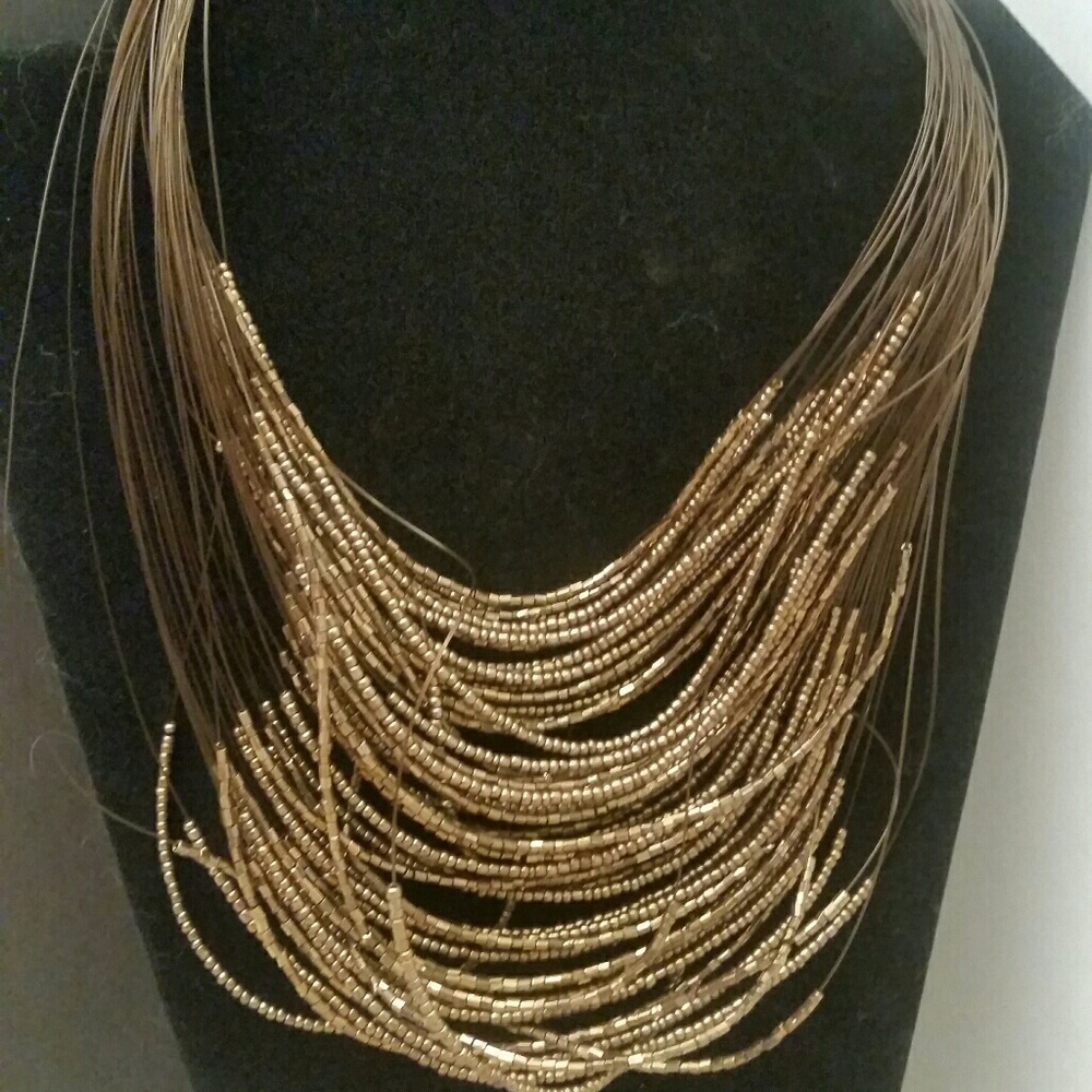 Multi strand sea bead necklace and earring set